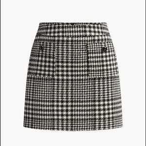 Commense Wool-Blend Checked Mini Skirt